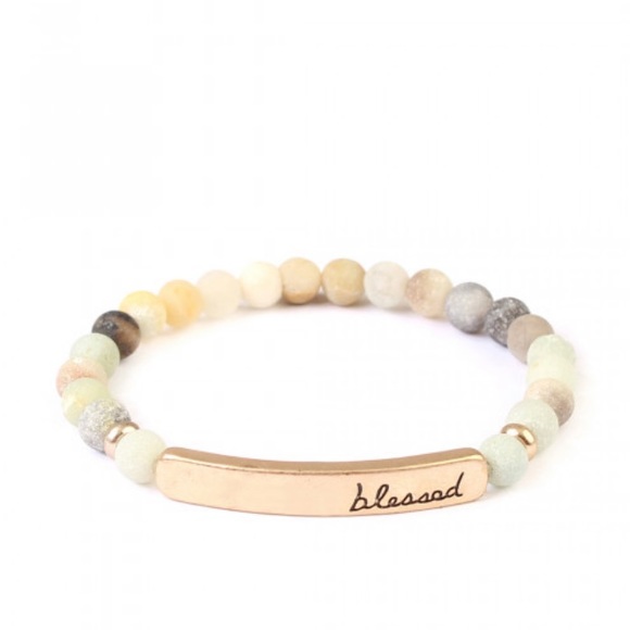 Jewelry - Blessed natural stone stretch bracelet